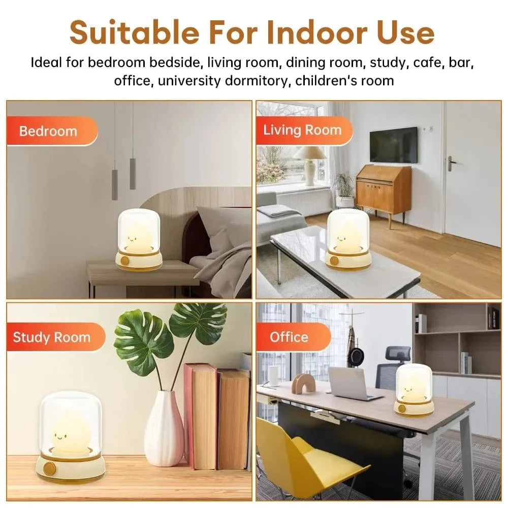 Verthara Cute Mini LED Night Light – Portable Cartoon Table Lamp for Bedroom and Home Decor, USB Rechargeable