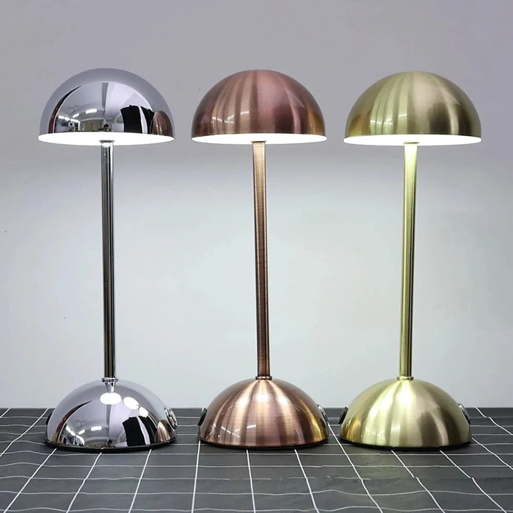 Verthara Dimmable Chrome Finish LED Rechargeable Table Lamp