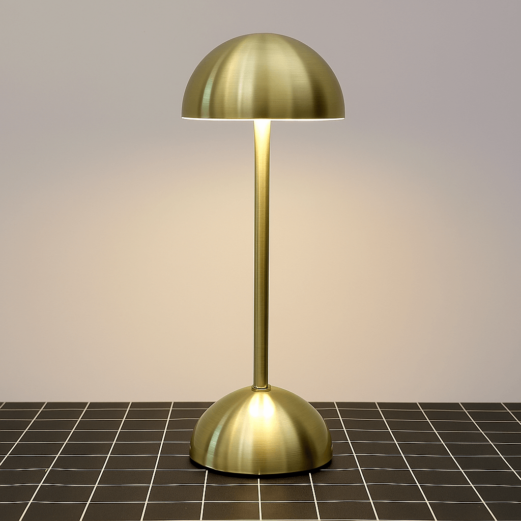Verthara Dimmable Chrome Finish LED Rechargeable Table Lamp Sand gold