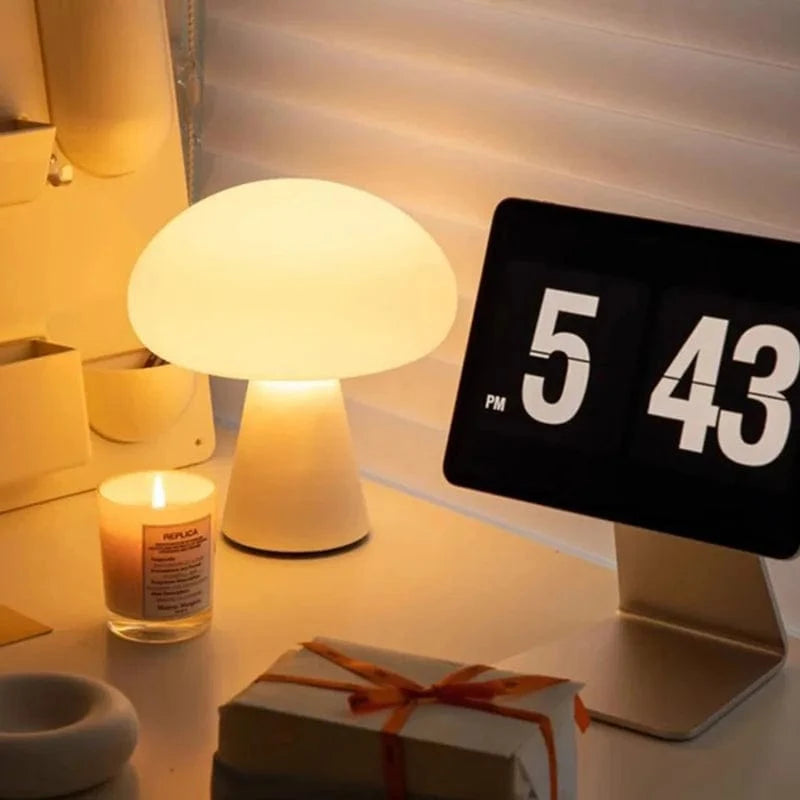 Verthara Dimmable Cordless Table Lamp - USB Rechargeable - Warm White Light - Modern Mushroom Design - Compact Indoor Lighting Default