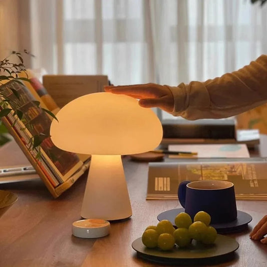 Verthara Dimmable Cordless Table Lamp - USB Rechargeable - Warm White Light - Modern Mushroom Design - Compact Indoor Lighting Default