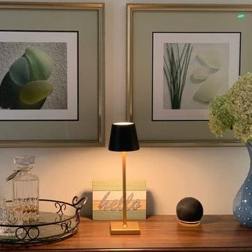 Verthara Dimmable Deluxe Rechargeable Table Lamp Gold & Black