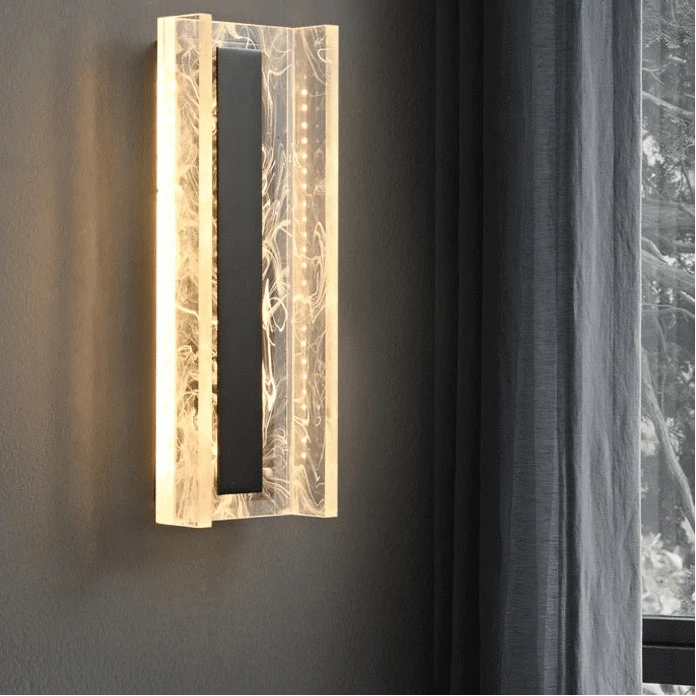 Verthara Dimmable LED Wall Sconce, 12W Modern Acrylic and Copper Wall Lamp for Living Room and Bedroom Lighting