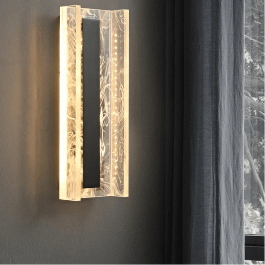 Verthara Dimmable LED Wall Sconce, 12W Modern Acrylic and Copper Wall Lamp for Living Room and Bedroom Lighting