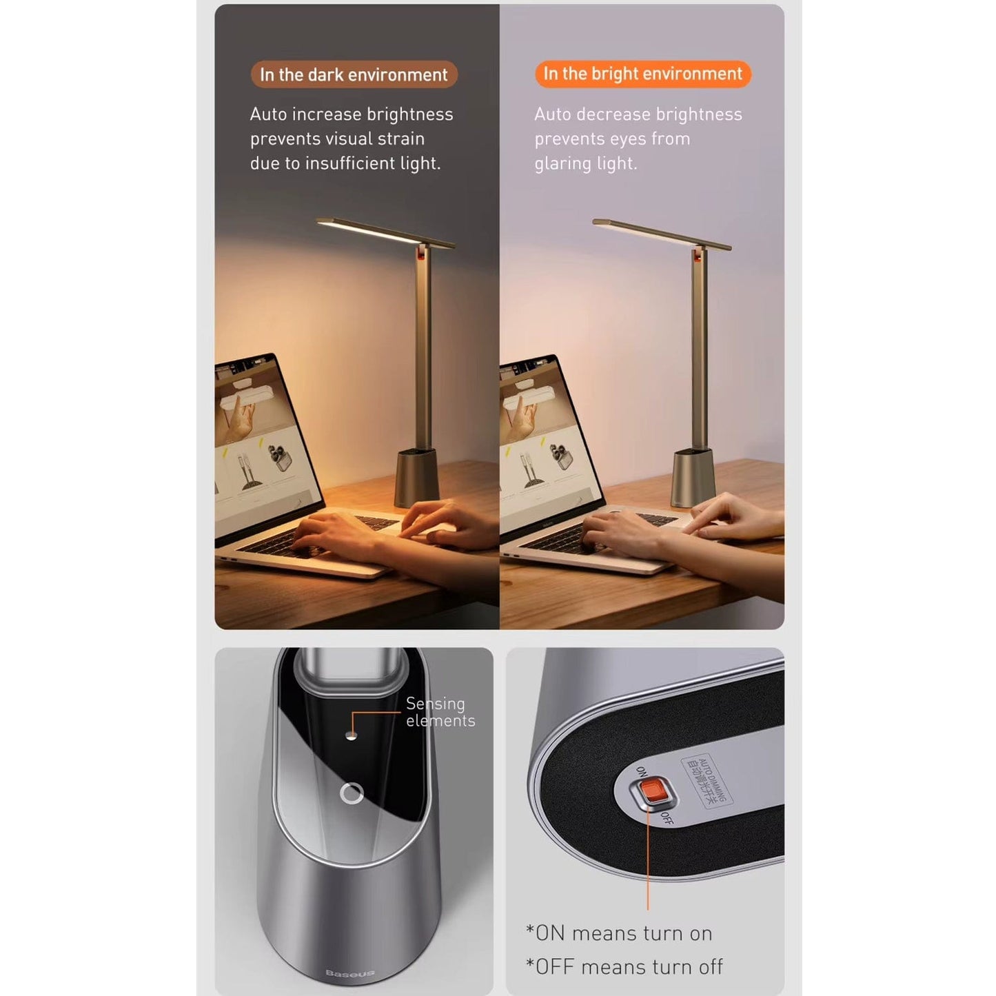 Verthara Dimmable Rechargeable LED Desk Lamp – Foldable Design - Smart Adaptive Brightness - 180° Rotation - Adjustable Colour Temperature - Eye Protection