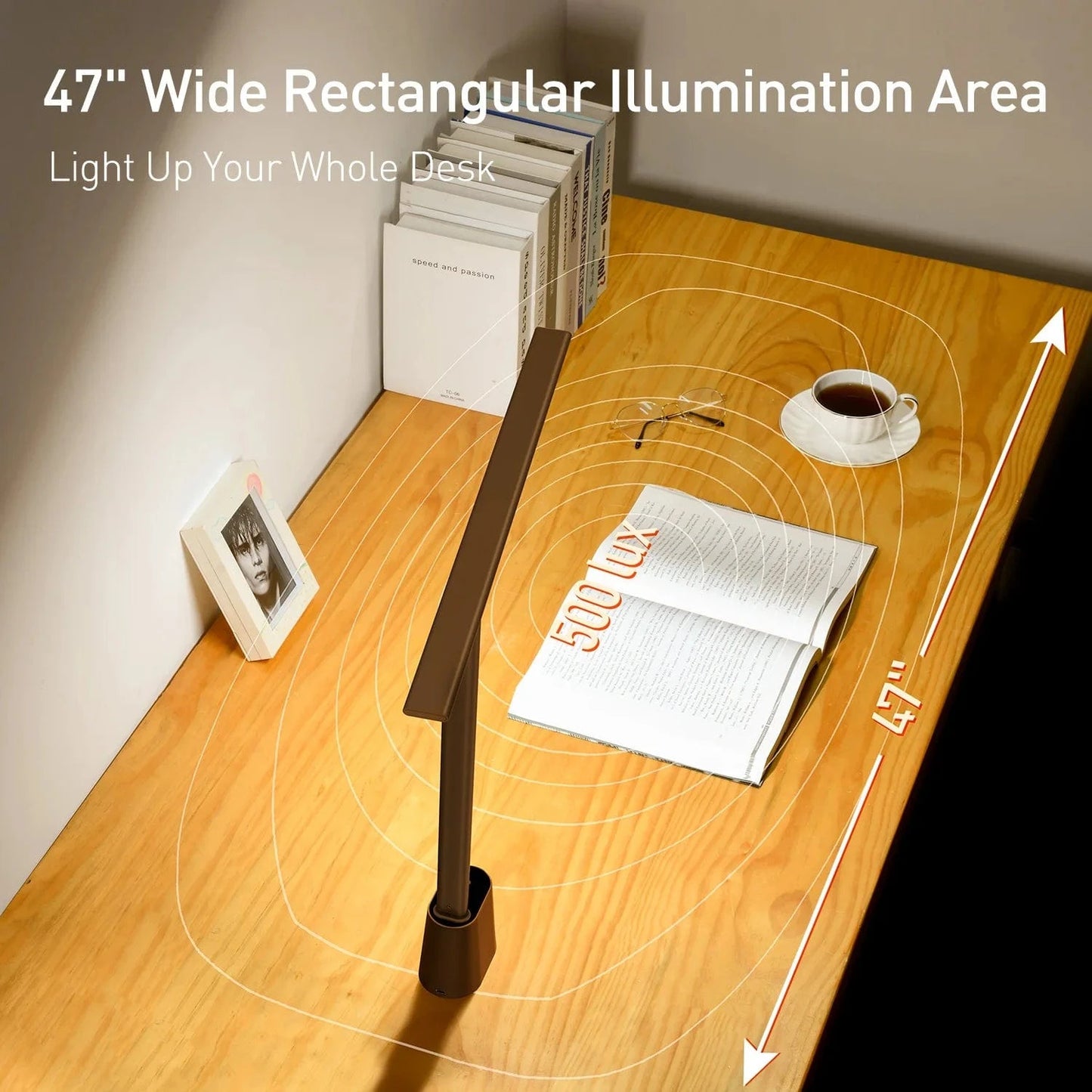 Verthara Dimmable Rechargeable LED Desk Lamp – Foldable Design - Smart Adaptive Brightness - 180° Rotation - Adjustable Colour Temperature - Eye Protection