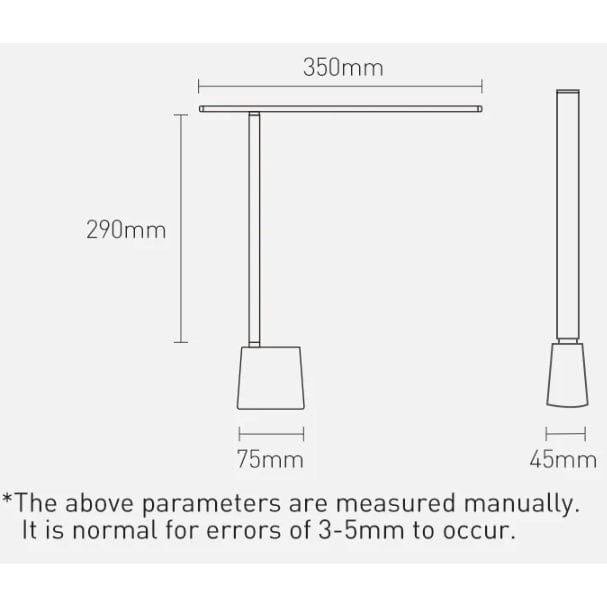 Verthara Dimmable Rechargeable LED Desk Lamp – Foldable Design - Smart Adaptive Brightness - 180° Rotation - Adjustable Colour Temperature - Eye Protection