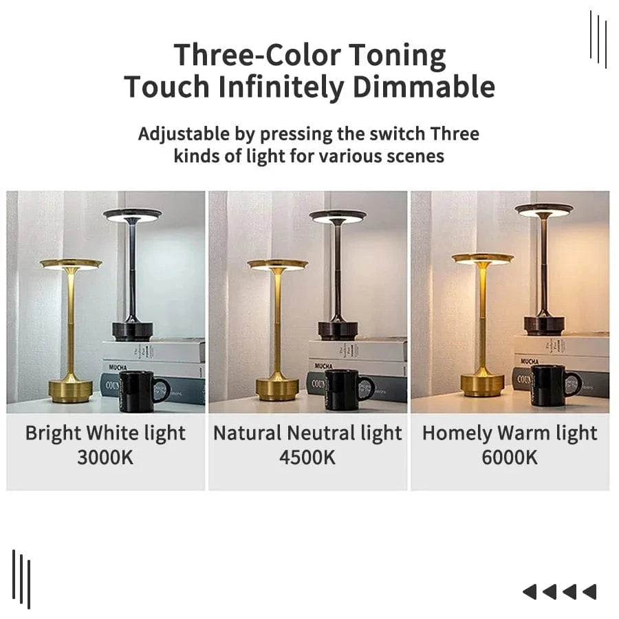 Verthara Dimmable Touch Control Rechargeable Table Lamp