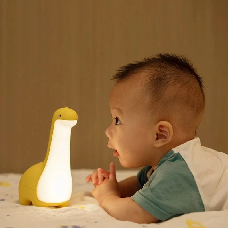 Verthara Dinosaur Night Light with Adjustable Brightness and Timer – USB Rechargeable Kids Night Lamp for Soothing Bedtime Glow