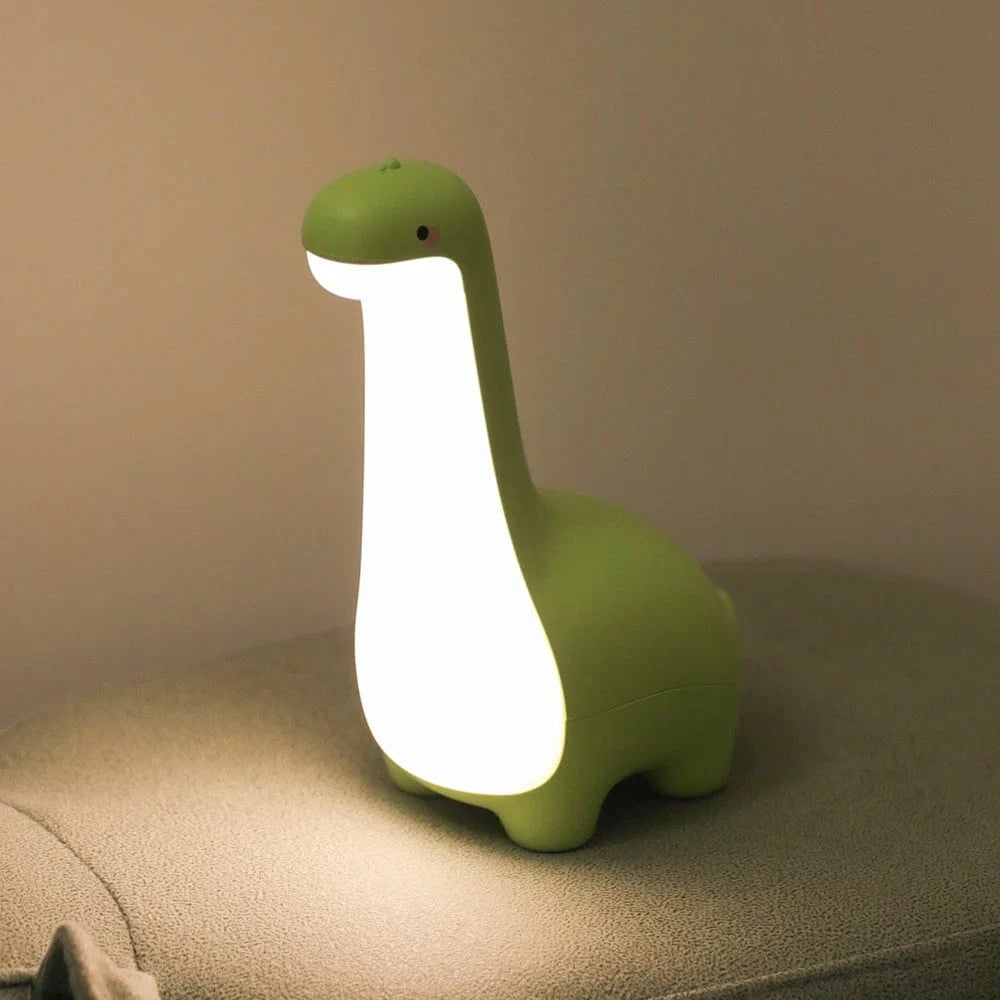 Verthara Dinosaur Night Light with Adjustable Brightness and Timer – USB Rechargeable Kids Night Lamp for Soothing Bedtime Glow