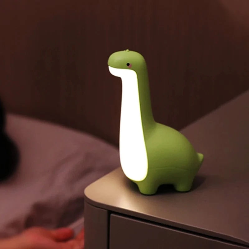 Verthara Dinosaur Night Light with Adjustable Brightness and Timer – USB Rechargeable Kids Night Lamp for Soothing Bedtime Glow