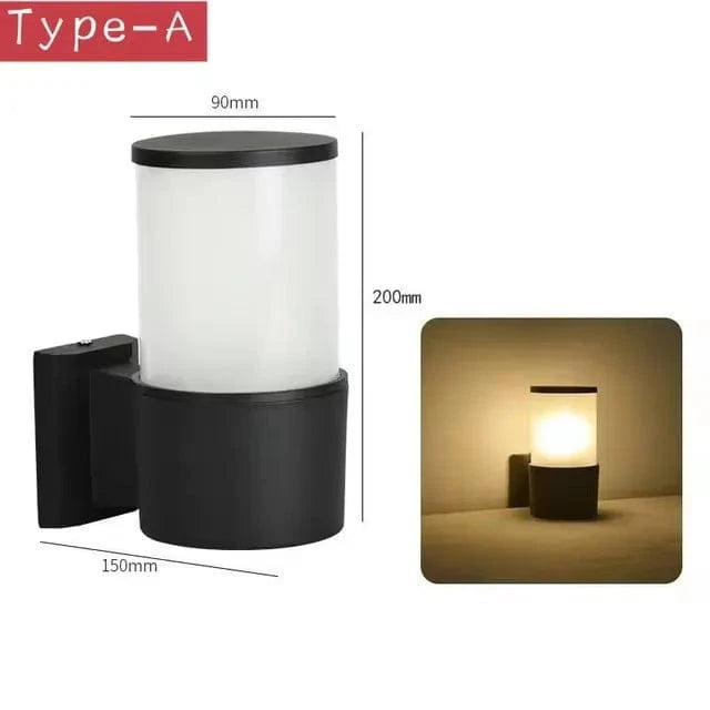 Verthara E27 LED Outdoor Wall Lamp, Waterproof Glass and Aluminum Up Down Glow Sconce for Garden, Balcony, Modern Exterior Wall Lights S-1 head no sensor / Warm White