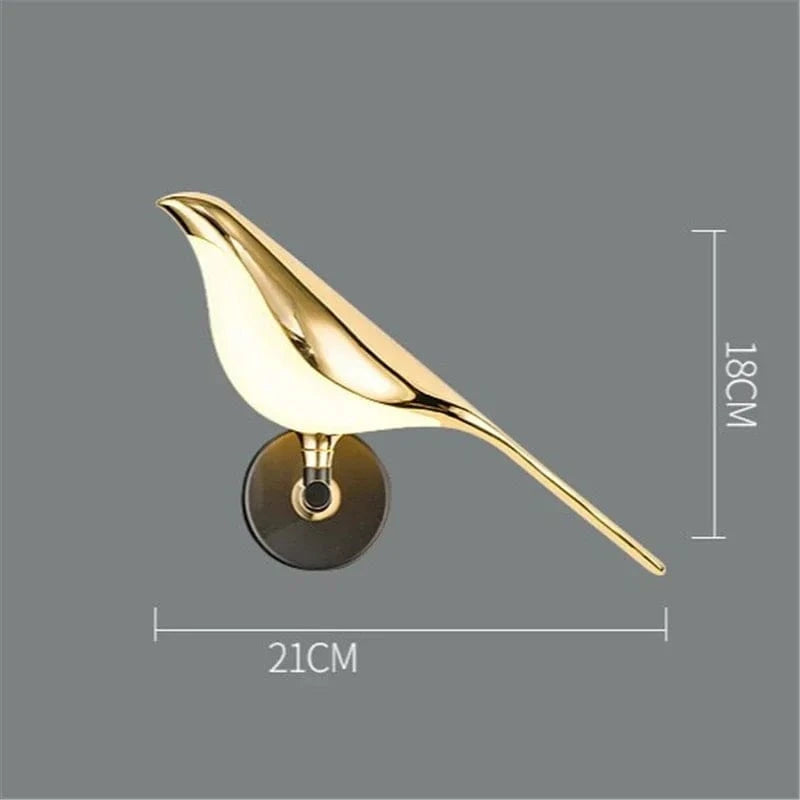 Verthara Elegant Bird Design Golden Magpie LED Wall Lamp Single head wall / Cool White(5500-7000K)