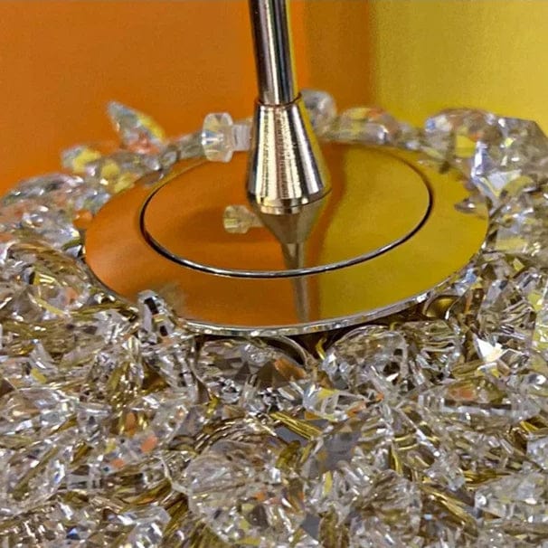 Verthara Elegant Crystal Chandelier Light for Bedroom and Bar – Modern Round Ball Design with Adjustable Hanging Cable