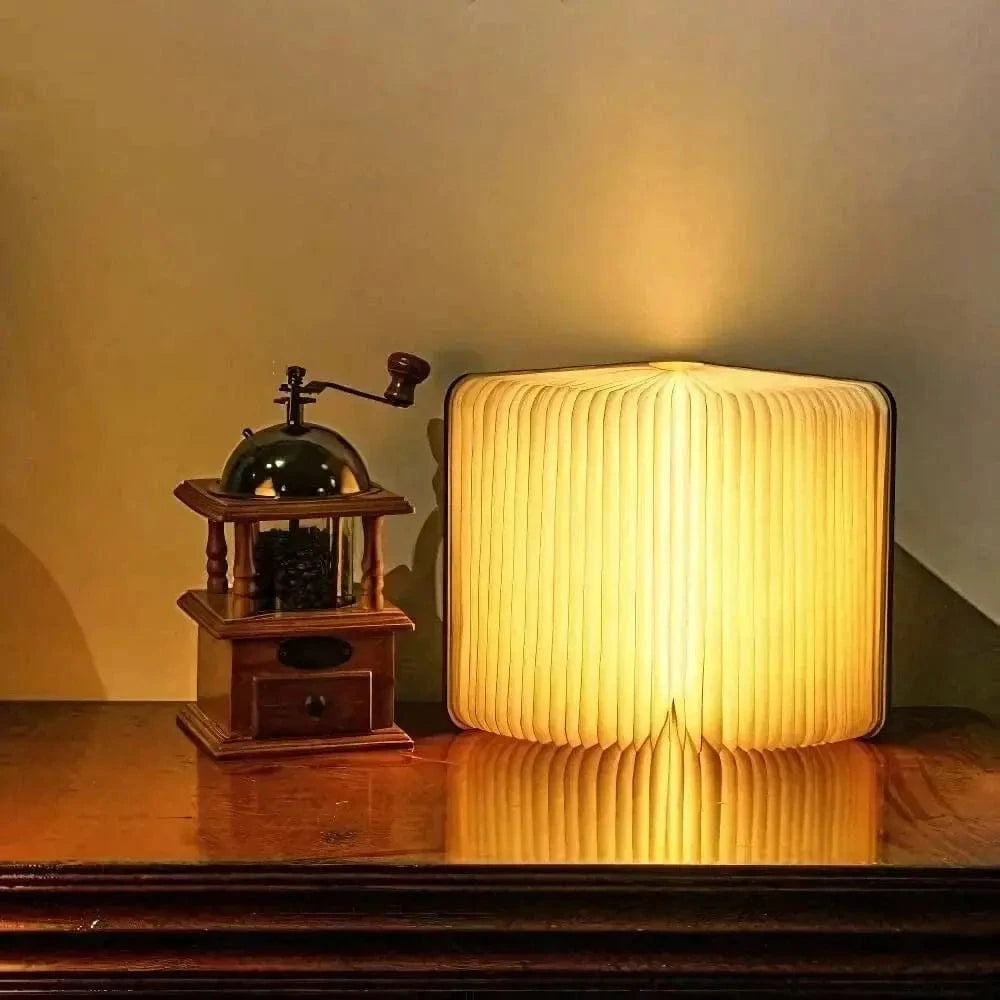 Verthara Foldable LED Book Lamp Black Walnut Book - Small