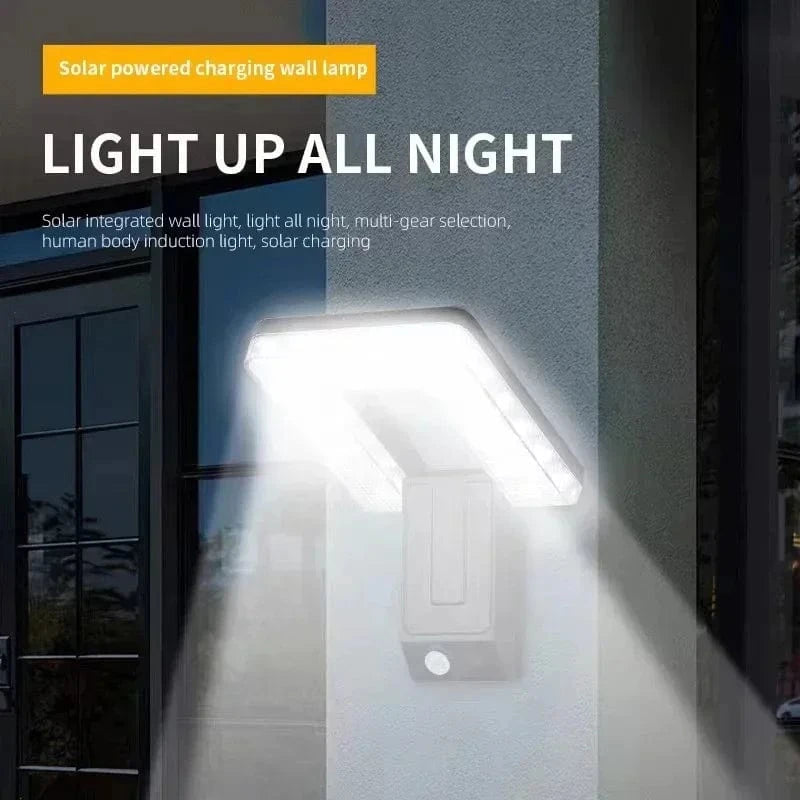 Verthara Foldable Solar Wall Light With Motion Sensor – Waterproof - Adjustable 120° Head - Energy-Saving - 3 Lighting Modes - Outdoor Use