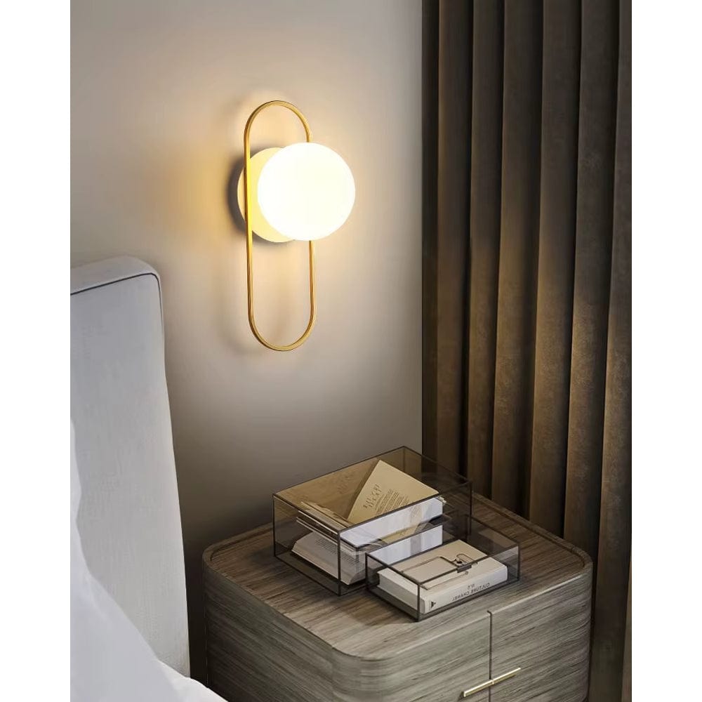 Verthara Frosted Glass LED Wall Lights A White Gold 9w / Cool White