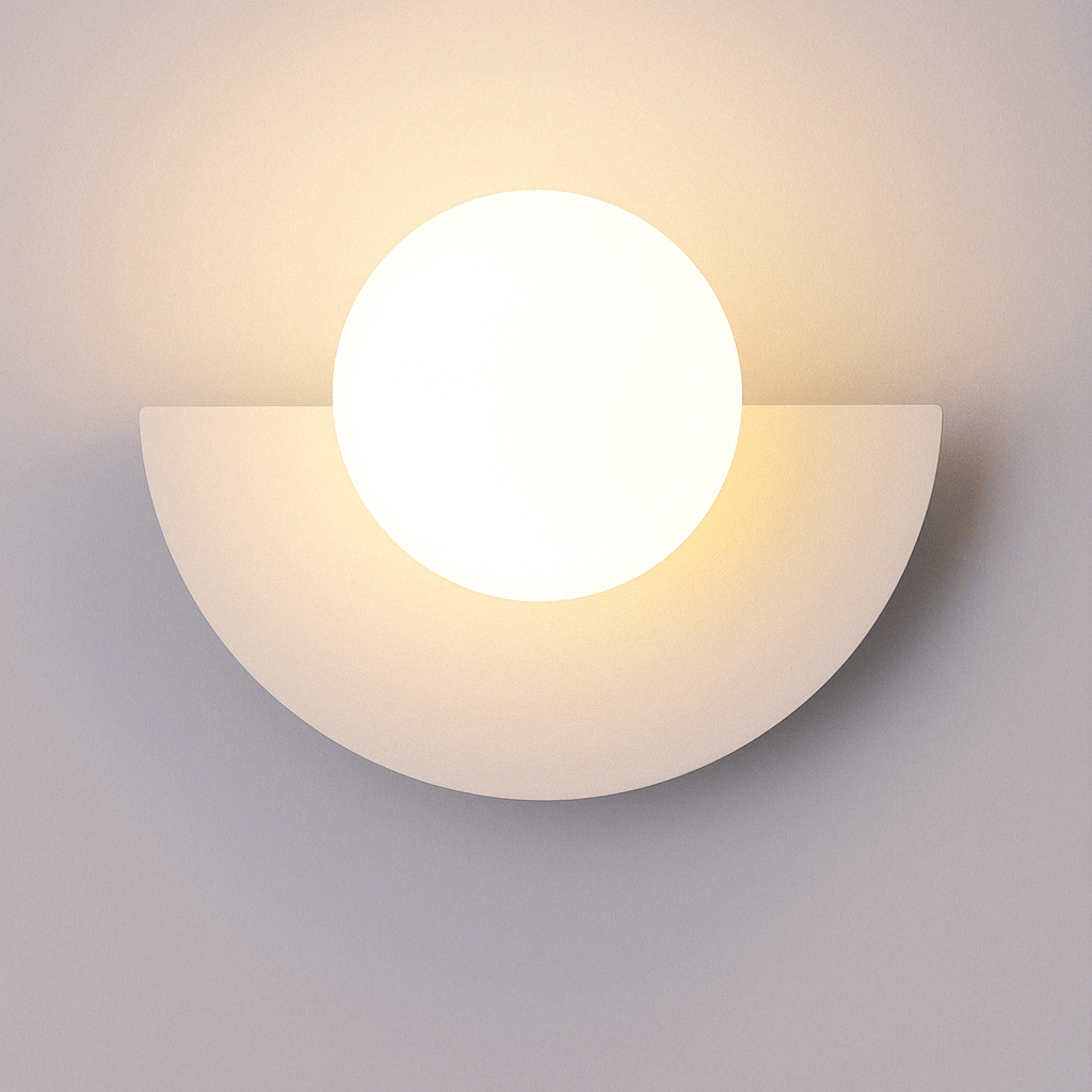 Verthara Frosted Globe Wrought Iron Wall Light White / 28x20cm / Cool White(5500-7000K)