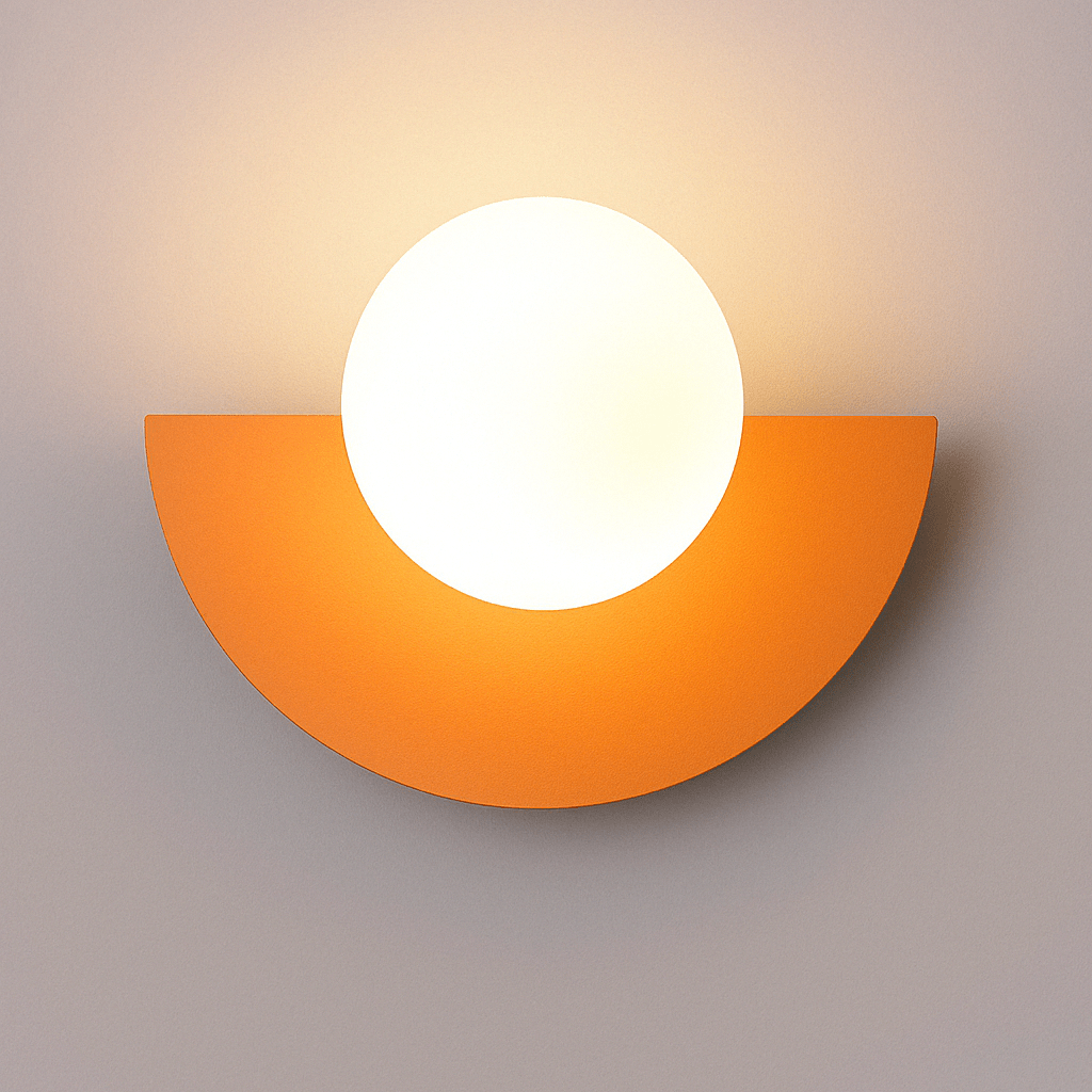 Verthara Frosted Globe Wrought Iron Wall Light Pink / 28x20cm / Cool White(5500-7000K)