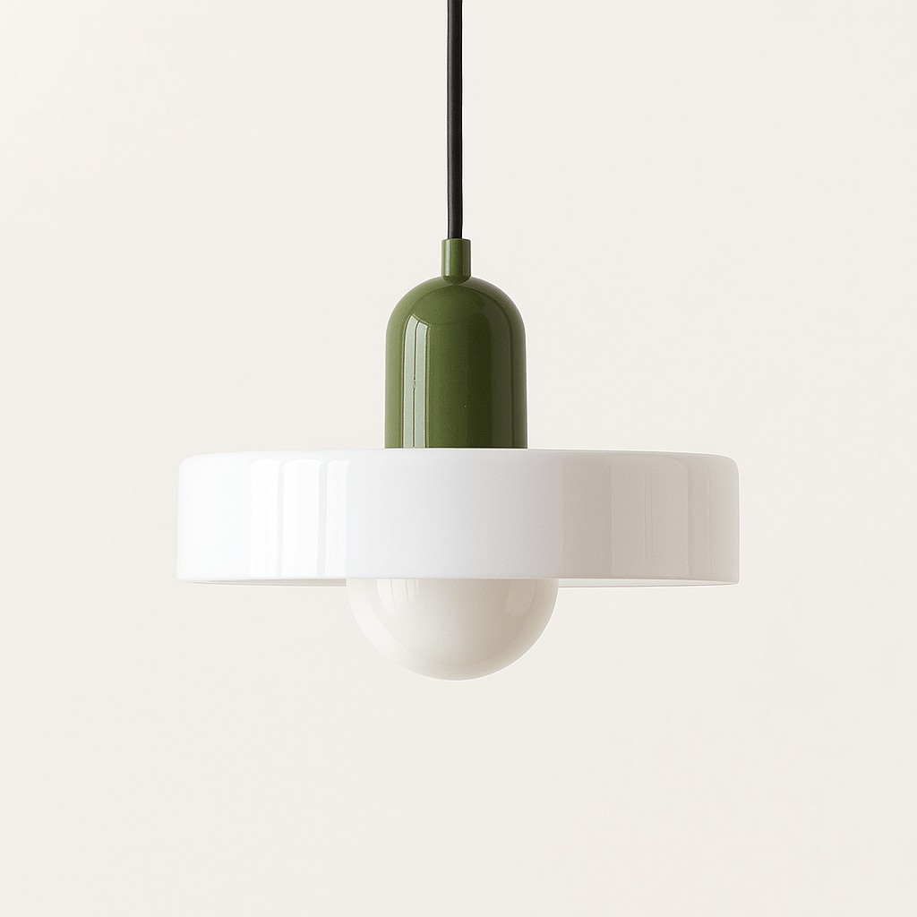 Verthara Glass Chandelier Pendant Light Dark Green + White
