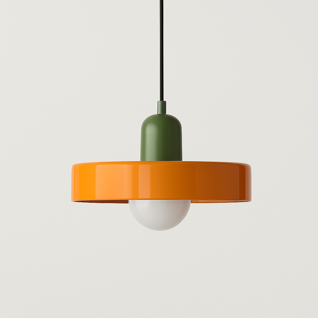 Verthara Glass Chandelier Pendant Light Dark Green + Orange