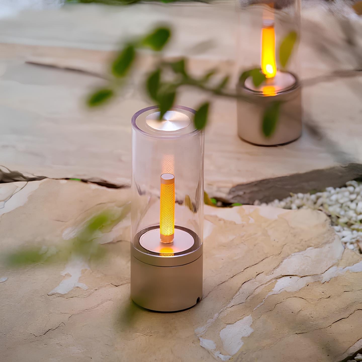 Verthara Glass Tube Design Rechargeable Table Lamp