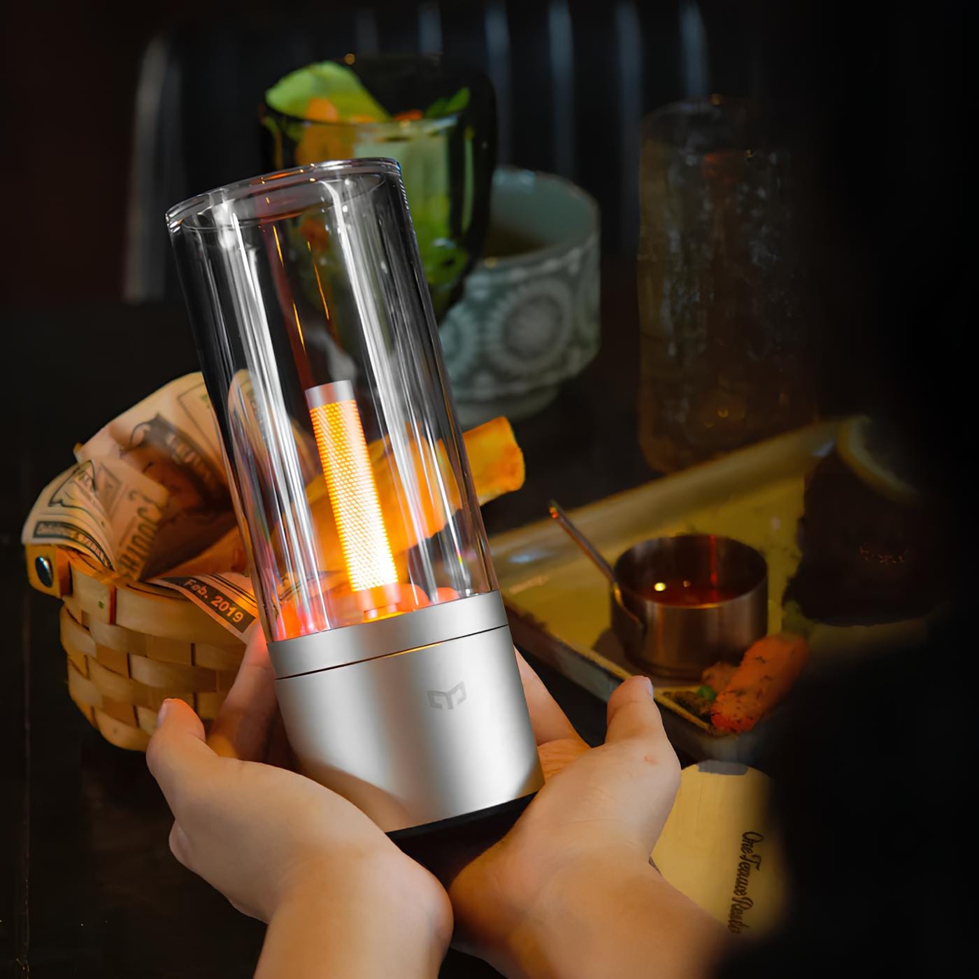 Verthara Glass Tube Design Rechargeable Table Lamp