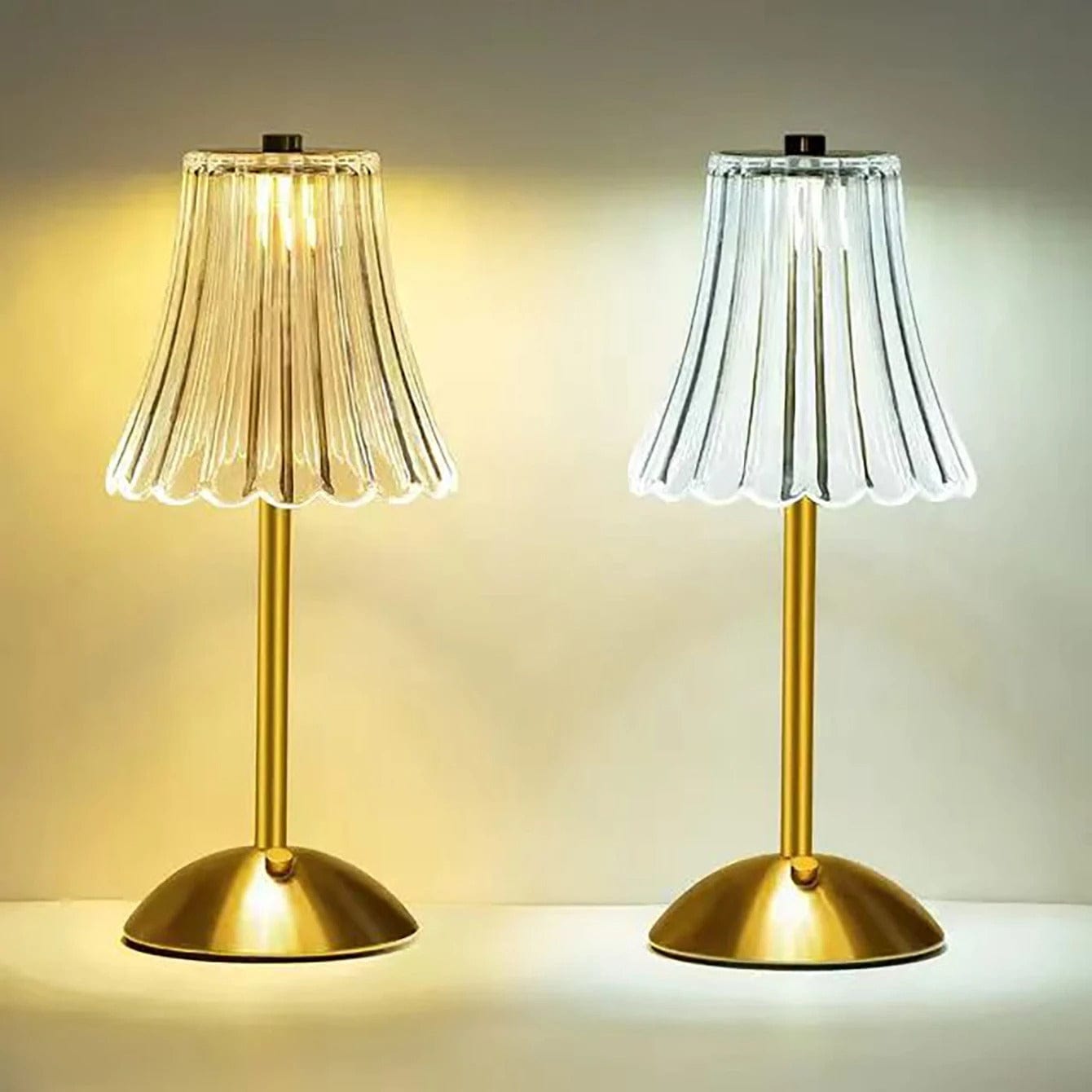 Verthara Golden Crystal Rechargeable Table Lamp