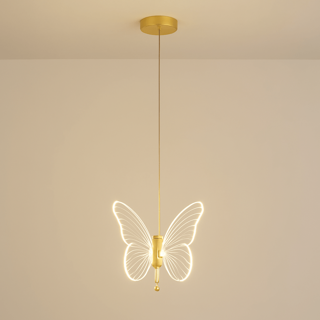 Verthara Golden LED Butterfly Pendant Light Gold 1T / Tricolor Light