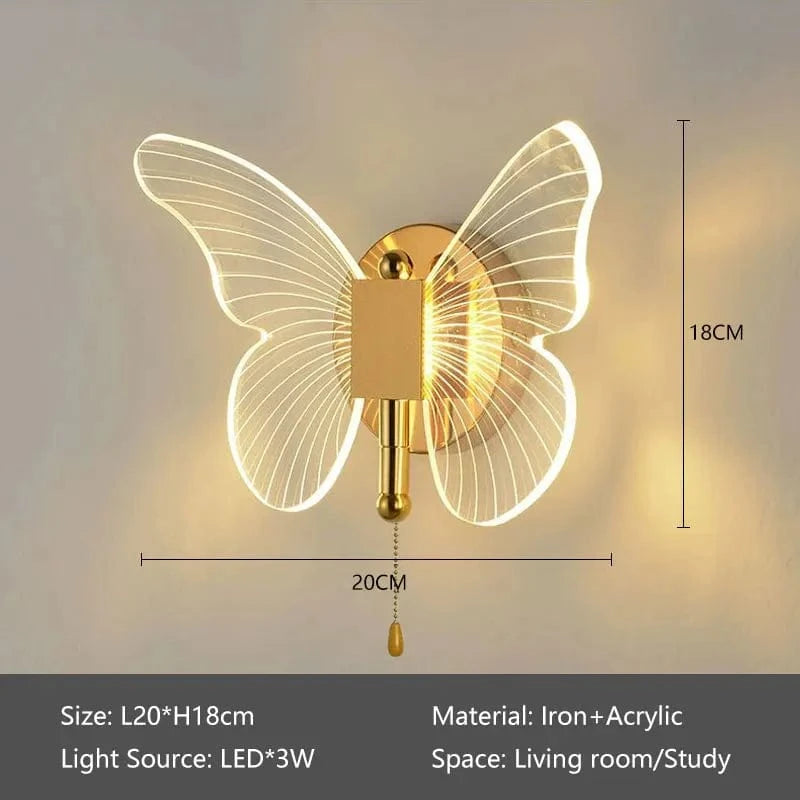 Verthara Golden LED Butterfly Pendant Light
