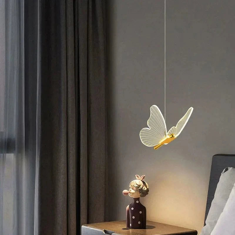 Verthara Golden LED Butterfly Pendant Light