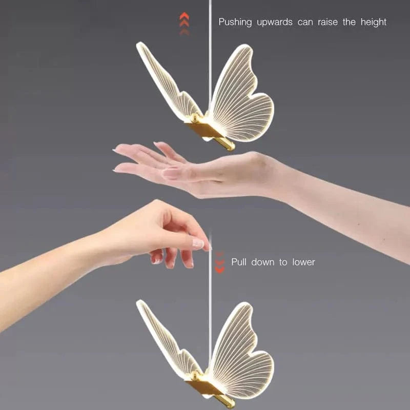 Verthara Golden LED Butterfly Pendant Light