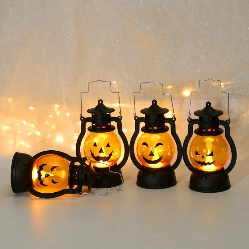Verthara Halloween LED Pumpkin Lantern Light – Retro Jack O Lantern Hanging Decor for Parties and Seasonal Use