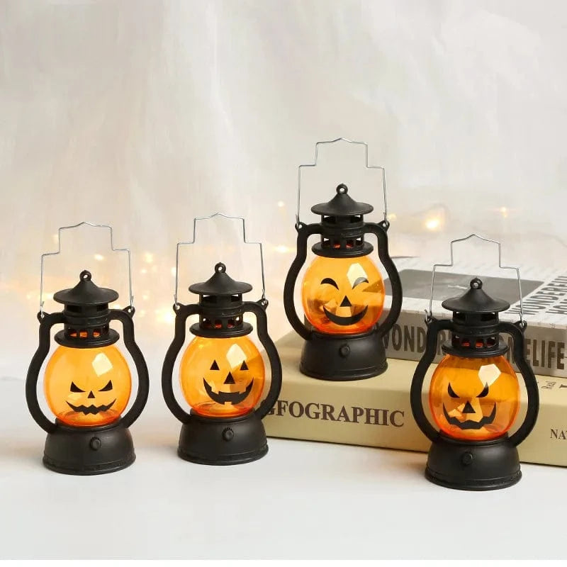 Verthara Halloween LED Pumpkin Lantern Light – Retro Jack O Lantern Hanging Decor for Parties and Seasonal Use