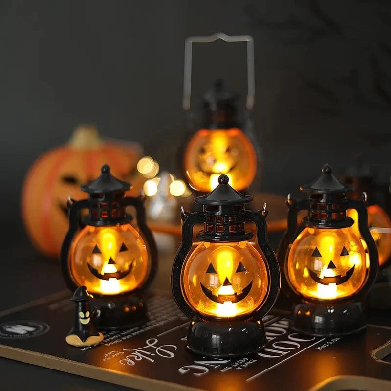Verthara Halloween LED Pumpkin Lantern Light – Retro Jack O Lantern Hanging Decor for Parties and Seasonal Use