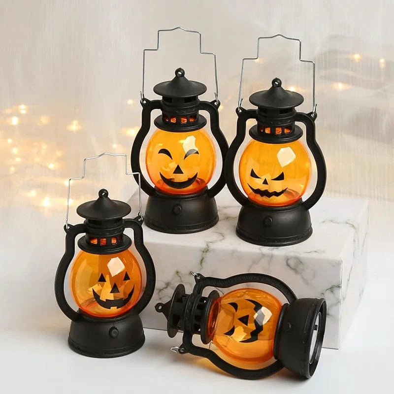 Verthara Halloween LED Pumpkin Lantern Light – Retro Jack O Lantern Hanging Decor for Parties and Seasonal Use