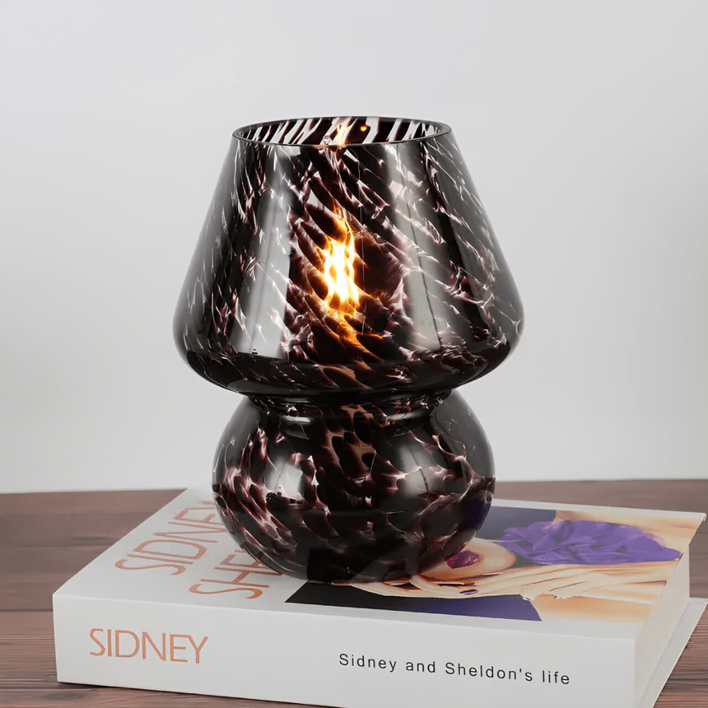 Verthara Hand-Blown Glass Mushroom Table Lamp