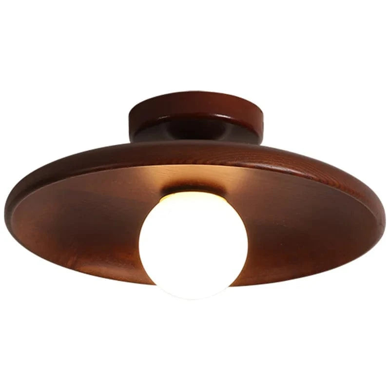 Verthara Handcrafted Wooden LED Ceiling Lamp – Modern Ceiling Light Fixture for Dining Room and Corridor, Warm White Glow, 7W