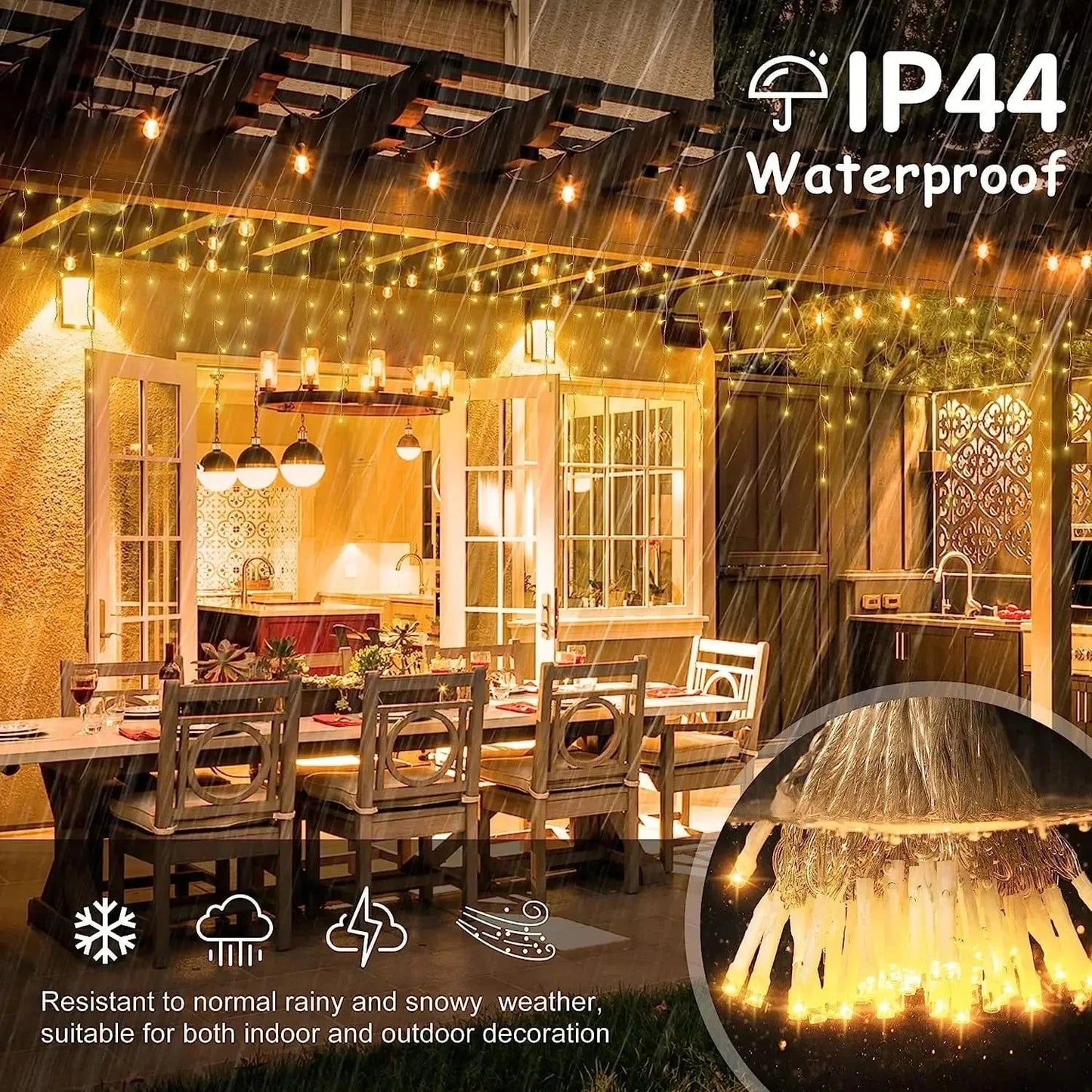 Verthara Icicle String LED Twinkle Effect Lights