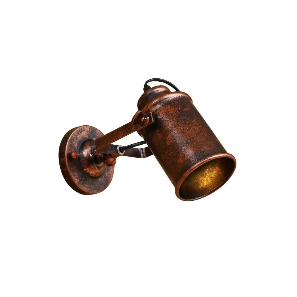 Verthara Industrial Vintage Wall Sconce – Rustic Iron Wall Lamp for Bedroom, Balcony, and Hallway Decor Red No Switch / 220V Warm Light