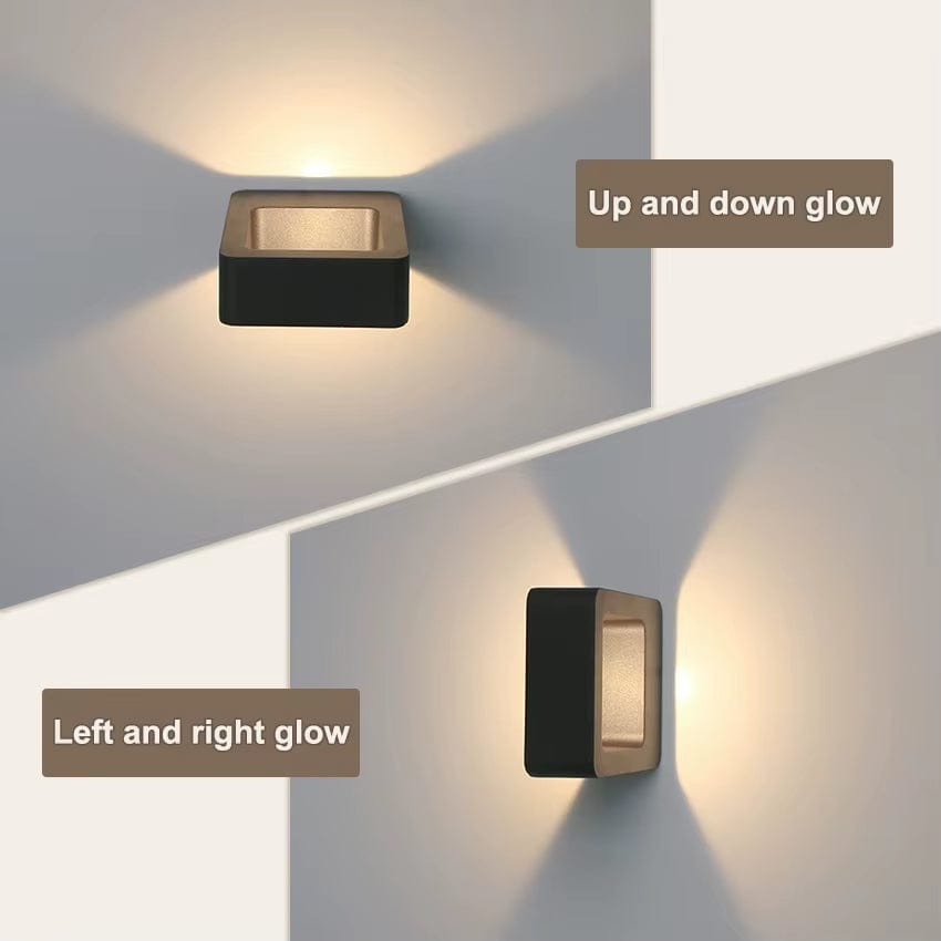 Verthara IP65 Waterproof Outdoor Wall Light – Modern Design - Up and Down Glow - Black/Gray - Ideal for Garden and Patio Illumination