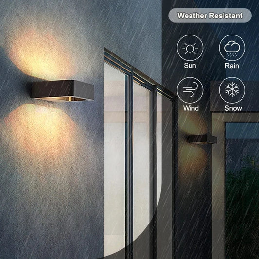 Verthara IP65 Waterproof Outdoor Wall Light – Modern Design - Up and Down Glow - Black/Gray - Ideal for Garden and Patio Illumination