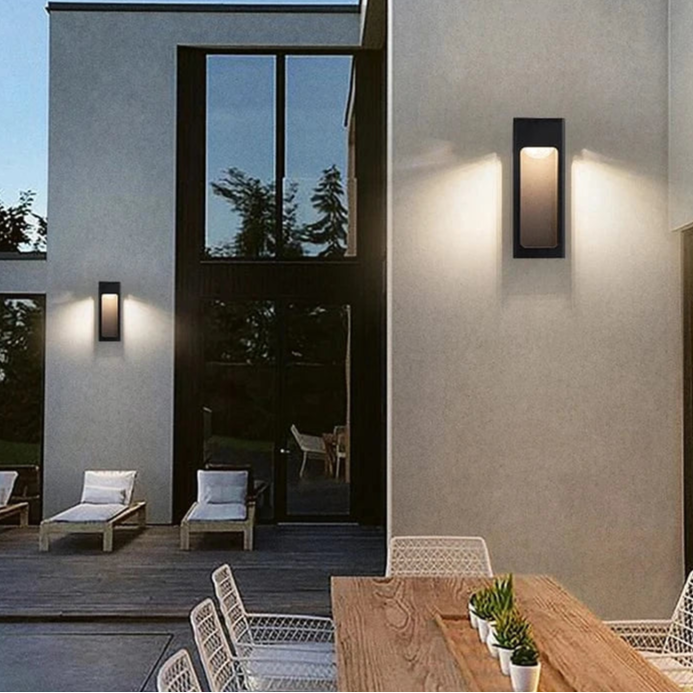 Verthara IP67 Waterproof 12W Black Aluminum Outdoor Wall Lamp – Modern Exterior Wall Light for Garden and Porch