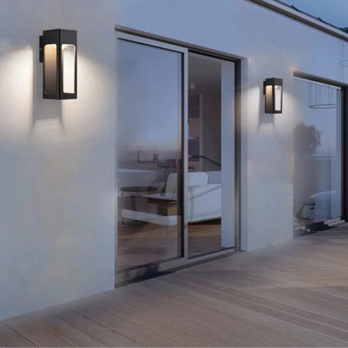 Verthara IP67 Waterproof 12W Black Aluminum Outdoor Wall Lamp – Modern Exterior Wall Light for Garden and Porch