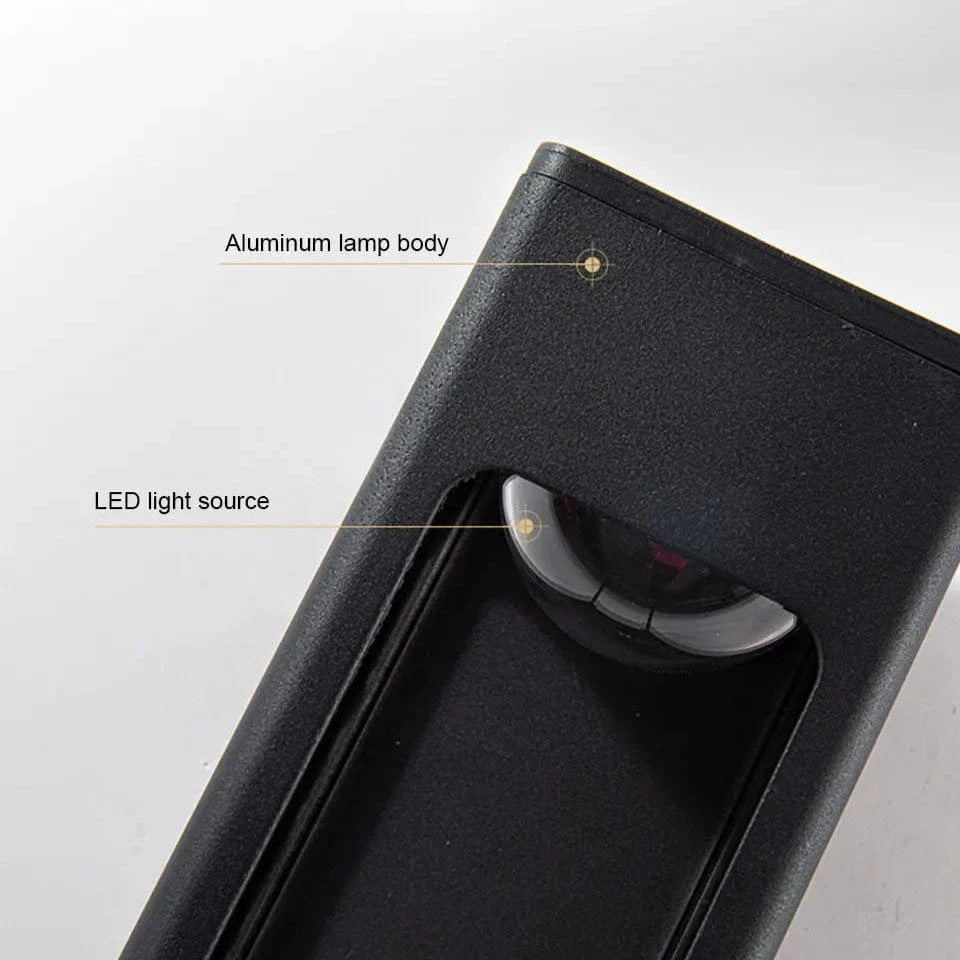 Verthara IP67 Waterproof 12W Black Aluminum Outdoor Wall Lamp – Modern Exterior Wall Light for Garden and Porch