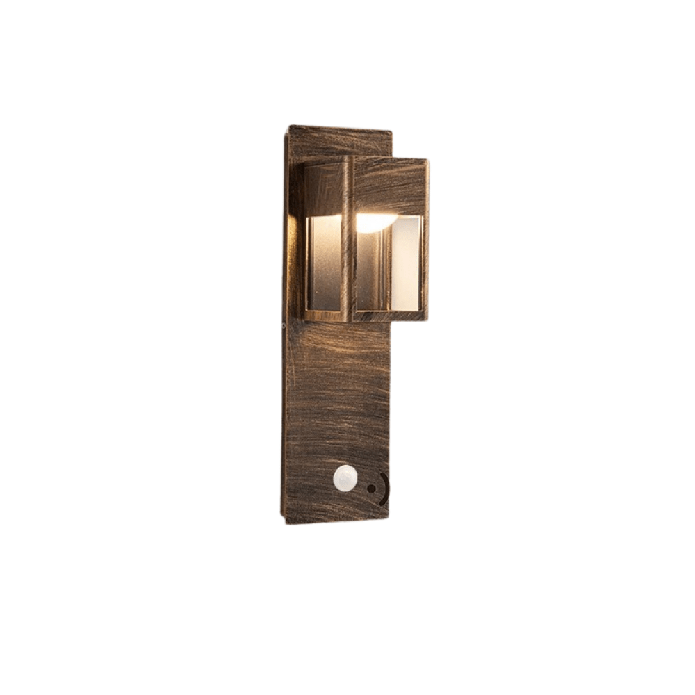 Verthara IP67 Waterproof LED Outdoor Wall Light With Motion Sensor – Aluminium - Black/Bronze - Modern Design - Energy Efficient - 12W Bronze / Warm White / Motion Sensor
