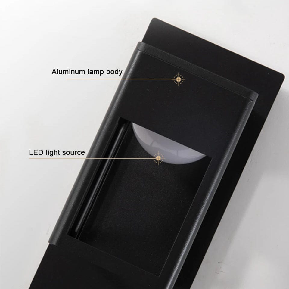 Verthara IP67 Waterproof LED Outdoor Wall Light With Motion Sensor – Aluminium - Black/Bronze - Modern Design - Energy Efficient - 12W