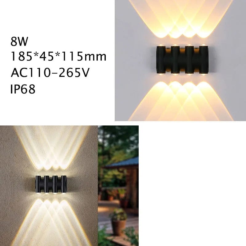 Verthara IP68 Waterproof LED Outdoor Wall Lantern – Durable Aluminum Exterior Wall Light for Garden and Porch, Versatile Size Options
