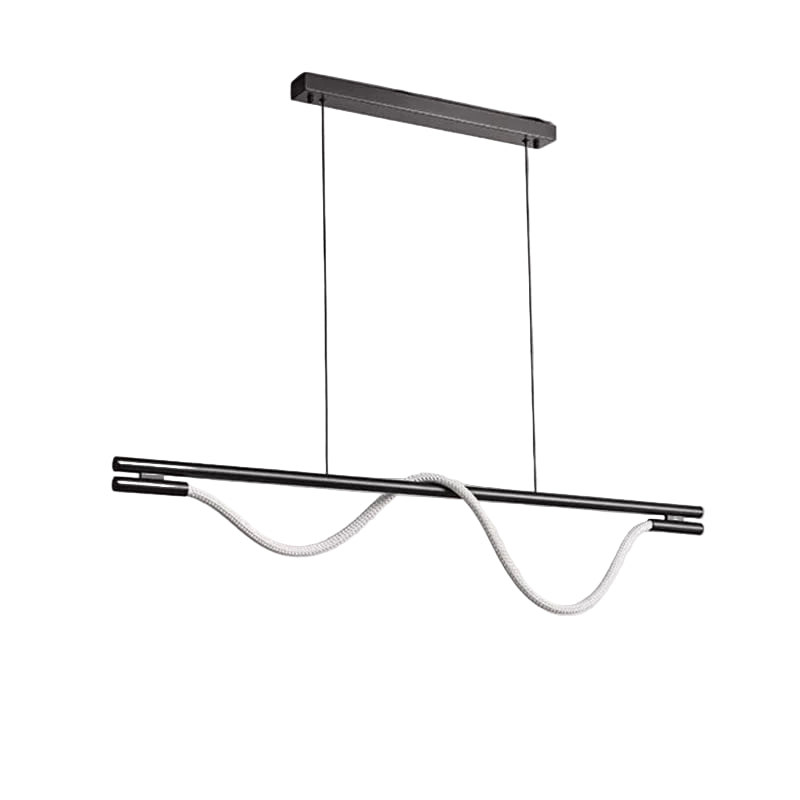 Verthara Italian Modern Minimalist Linear Pendant Light - Stainless Steel and Silicone Ceiling Fixture for Kitchen and Bar