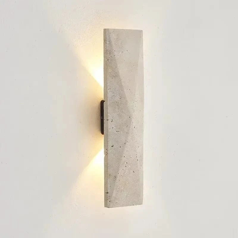 Verthara Japanese Style Outdoor Wall Lamp in Yellow Travertine – LED Wall Sconce for Elegant Indoor and Outdoor Lighting indoor
